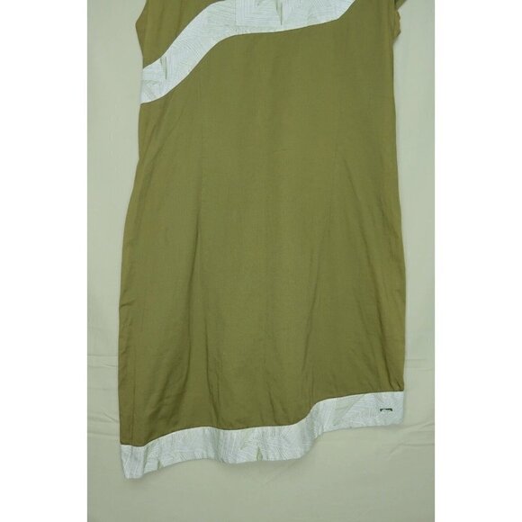 Skunkfunk Sheath Dress Asymmetrical Olive Green Organic Cotton Womens Size 4 - Picture 3 of 10